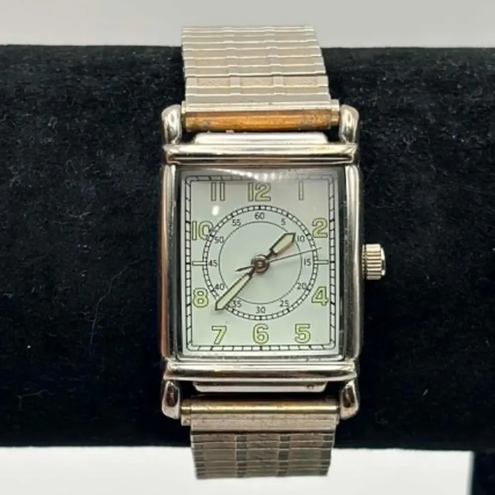 Silver & Yellow Retro Watch